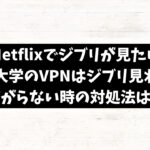 Netflixでジブリは筑波大学のVPNで見れる？繋がらない時の使い方を徹底調査！