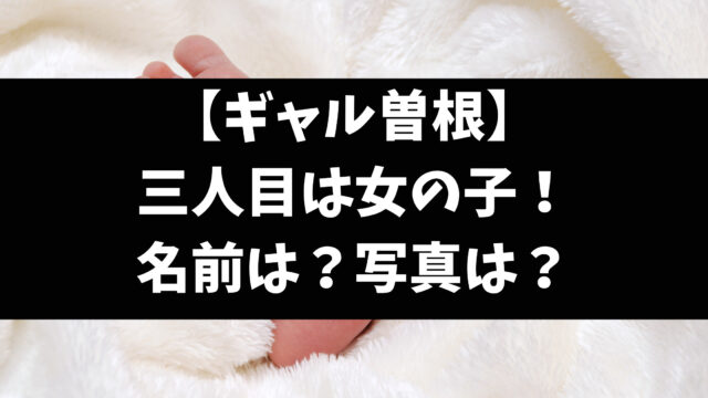 ギャル曽根の第三子性別は女の子！写真や名前を徹底調査！